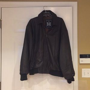 Men's Leather Bomber Jacket